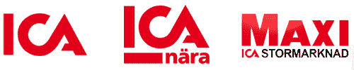 ica & ica nära & ica maxi stor supermarket logos